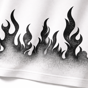 Polo con Cierre para Hombre, Estilo Urbano, con Estampado de Llamas en el Borde, Cuello Bicolor, Transpirable, de Secado Rápido, con Gráficos Sublimados - Product Image 4