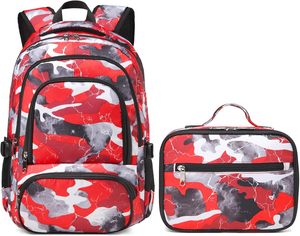 Ensemble sac à dos et boîte à lunch pour enfants pour la rentrée scolaire avec fermeture éclair et motif de personnages Cadeau unisexe pour adolescents et enfants - Product Image 1