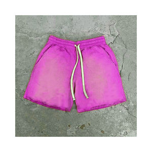 กางเกงขาสั้นผ้าคอตตอนผ้าเทอร์รี่สำหรับผู้ชายกางเกงขาสั้นผ้าเทอร์รี่แนวสตรีทแวร์วินเทจซีดจาง - Product Image 5