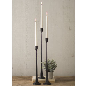 Vente chaude Vintage Moderne Creative Design Fil De Fer En Métal Bougeoir Avec Base En Métal Bougie Pilier Stand Noir Enduit - Product Image 2