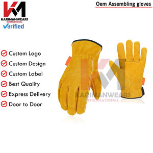 Gants de travail en cuir avec doublure douce et forte adhérence, résistants à la chaleur, pour la soudure et la protection des travaux métalliques - Product Image 5