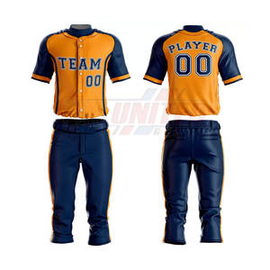 Conjunto de uniforme de béisbol para hombre con Jersey abotonado y pantalones de cintura elástica, kit de uniforme de béisbol para jugadores con personalización completa - Product Image 3