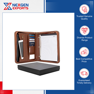 Nexgen Exports Leather Presentation Folder-Customized Design Color High Quality Model Leather Portfolio Folder-07 <b>Planner</b> for - Product Image 4
