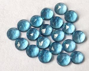 Topacio azul suizo natural Corte redondo 4mm Facetado-Topacio azul suizo suelto Corte Rosa redondo - Product Image 3
