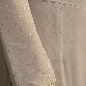 Venta al por mayor gris claro Cutdana Zardosi bordado Kurta festoneado borde Dupatta fiesta festiva desgaste boda recepción pedido personalizado - Product Image 6