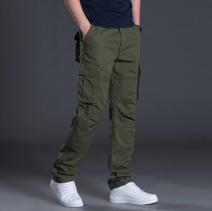 Pantalones de algodón para hombre, oferta de verano, ropa de trabajo, pantalones para hombre con múltiples bolsillos, cremallera, holgados, estilo deportivo informal, ajuste holgado - Product Image 3