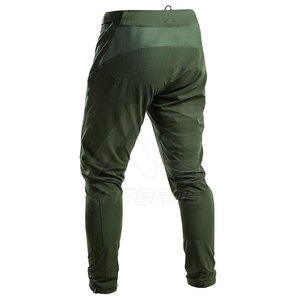 Men Fitted Breathable Quick Dry 100% Cotton Seamless Fusing <b>Cycling</b> Pants Long Length Green - Product Image 2