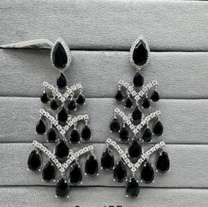 ต่างหูเพชรแบบอเมริกันสุดหรูต่างหูผู้หญิงหรูหราสำหรับใส่ไปงานเลี้ยงเครื่องประดับแฟชั่นประดับด้วยหินเพทายสำหรับเป็นของขวัญ - Product Image 3