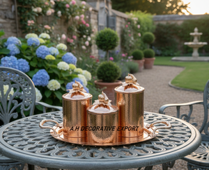 Handcrafted Rose Gold Stainless Steel Canister Pumpkin <b>Lid</b> Serving Tray | Europe Style <b>Decorative</b> Kitchen Tableware Storage - Product Image 3