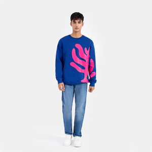 เสื้อสเวตเตอร์คอกลมคอกลมคอกลมสำหรับผู้ชายผ้าฝ้าย100% พิมพ์ลายบนหน้าจอแบบลำลองและขายดี - Product Image 5