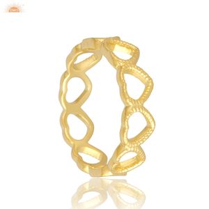 การออกแบบวงหัวใจที่น่าสนใจทองคํา 9k ทุกวันผู้หญิงที่สวยงามทําด้วยมือแหวนผู้ผลิตเครื่องประดับแบบกําหนดเอง - Product Image 4