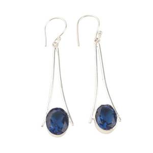 Boucles d'oreilles clous en topaze bleue de Londres, en argent sterling, faites à la main, bijoux mignons pour fête, cadeau pour femme, pierre de naissance de décembre - Product Image 6
