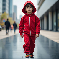 Ensemble de survêtement en polaire respirant et écologique pour garçons, design 2 en 1, vêtements de sport, sweat-shirt à capuche et pantalon de jogging surdimensionné