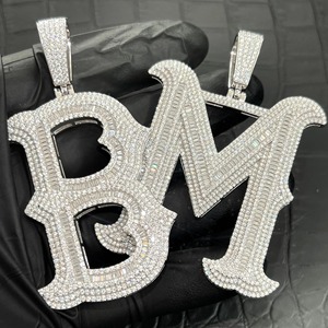 จี้เพชรโมอิส925นิตส์จี้ตัวอักษรโลโก้เพชรโมอิสซาไนท์สำหรับผู้หญิงเครื่องประดับแบบปรับแต่งได้ - Product Image 5