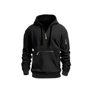 Wholesale manufacturer Custom <b>Mens</b> Zip Up Hooded Hoodie with Multi Pockets Sports Casual <b>Pullover</b> <b>Jacket</b> streetwear style - Product Image 1