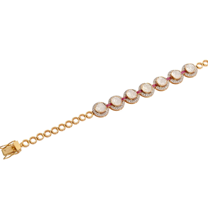 Pulsera de Diamantes Sacred Polki, Lujosa Pulsera de Diamantes Sin Tallar Hecha a Mano con un Legado Atemporal para Bodas y Fiestas - Product Image 2