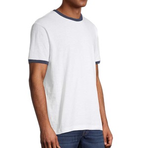 Vente en gros de t-shirts pour hommes haut de gamme coupe ample en coton tricoté blanc jaune sonnerie lettre motif 100% coton polyester/coton - Product Image 6