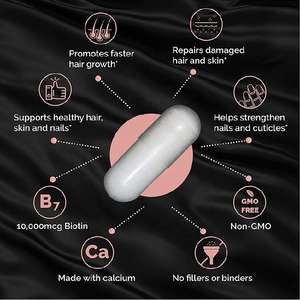Nouveau Type de capsules de biotine de haute qualité, sans Gluten, végétariens, pour la <span class=keywords><strong>croissance</strong></span> des cheveux - Product Image 3