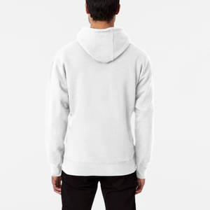 Sudadera con capucha de costura de contraste de color de los hombres personalizados con impresión de pantalla de seda sudaderas con capucha de invierno en blanco - Product Image 2