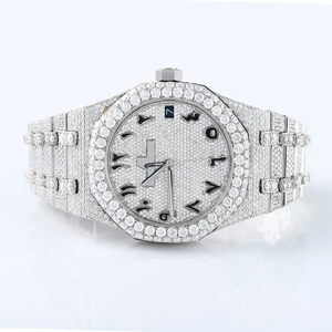 Esfera analógica árabe clásica de alta calidad VVS Lab Grown Diamond Luxury Acero inoxidable Reloj de moda automático Busto Iced Hip Hop - Product Image 6