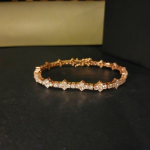 สร้อยข้อมือ15CT เพชรสำหรับผู้หญิงสายเดี่ยวสีเงินสเตอร์ลิง925เป็นของขวัญครบรอบปีที่สมบูรณ์แบบในห้องปฏิบัติการทรงกลม - Product Image 3