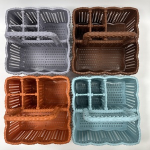 Panier de rangement en plastique multi-compartiments avec poignée Outil de cuisine pour ongles Organisation respectueuse de l'environnement-OEM d'usine du Vietnam - Product Image 6