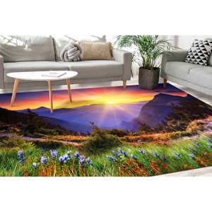 Mountain View Printed <b>Rug</b> - Modern Home Decor Spring Farmhouse,<b>Chenille</b> <b>Rug</b> - Product Image 1