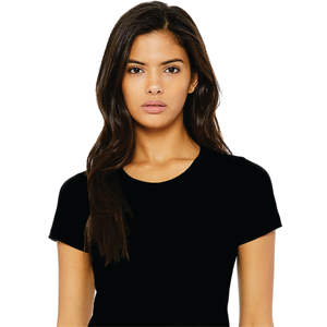 Airlume-Camiseta de manga corta para mujer, 50% poliéster, 25% algodón, 25% rayón, 3,8 onzas, color negro sólido, Triblend - Product Image 4