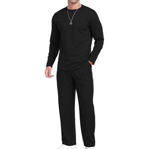 Ensembles de survêtement pour hommes 2 pièces pull à manches longues gaufré survêtement tenues jogger décontractées ensembles de costumes - Product Image 4