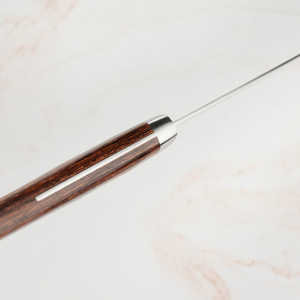 Vente en gros de coutellerie OEM ODM personnalisée Chef professionnel en acier au carbone fait à la main avec bois de Pakka brun et acier inoxydable - Product Image 3