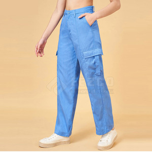 Pantalones cargo informales ligeros para mujer para ropa de calle frontal plana de verano con estilo de pasarela - Product Image 3