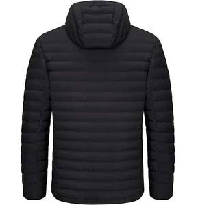Veste matelassée pour homme de haute qualité 2025, vêtements d'hiver à capuche, en nylon polyester noir, prix de gros avec poches - Product Image 6