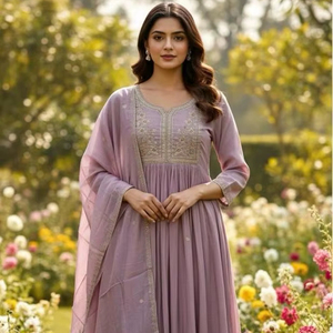 MAL Chanderi handwork kurti กางเกงและ dupatta แคตตาล็อกเต็มรูปแบบที่มีอยู่ในอัตราขายส่ง, ผ้าไหมระยับบริสุทธิ์กับการทำงานที่สวยงาม - Product Image 1