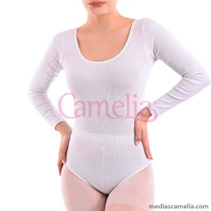 Body da Danza e Ginnastica a Maniche Lunghe da Donna in Nylon/Cotone/Spandex Mod. 2014 per Ragazze - Product Image 1