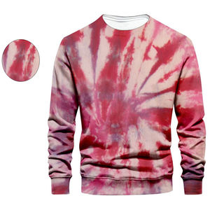 Sudadera de Cuello Redondo con Estampado Tie-Dye de Corte Regular, Superventas, Diseño Único, Sudadera Básica para Hombre - Product Image 3