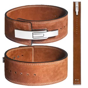 Cinturón de Levantamiento de Pesas de Cuero con Logotipo Personalizado al por Mayor |   Cinturón de Soporte Lumbar Antideslizante Unisex para Entrenamiento de Fisicoculturismo y Levantamiento de Pesas - Product Image 1