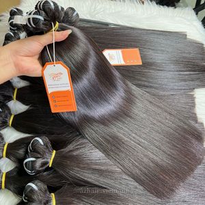 Extensiones de Cabello Humano Remy Vietnamita Az Hair, Tejido a Máquina Doble, Doble Trama, Negro Liso Sin Procesar - Product Image 2