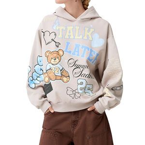 Décontracté, Streetwear, Épaule tombante, Respirant, Écologique, Respirant Manches Longues Personnalisé Logo Imprimé Hoodies Femmes - Product Image 1