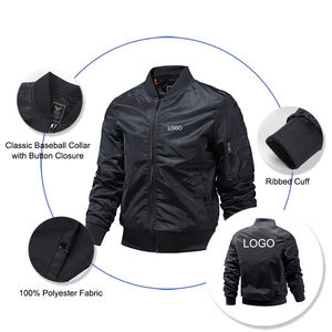 .เสื้อแจ็กเก็ตบอมเบอร์ผู้ชายน้ำหนักเบามีกระดุมข้อมือและคอเสื้อผ้าระบายอากาศสวมใส่สบายสำหรับการใช้งานทั่วไปในชีวิตประจำวัน - Product Image 5