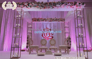 Mandap โลหะที่น่าประหลาดใจสำหรับงานแต่งงานในร่มในงานแต่งงานงานแต่งคู่บารมีโลหะตกแต่งงานแต่งงานที่มีสไตล์ - Product Image 6