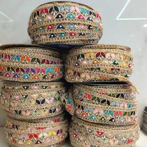 High Quality Elegant Beaded Lace <b>Fabric</b> for Bridal Gowns and Evening Dresses Handcrafted Beads Fashion Accessories - Product Image 1