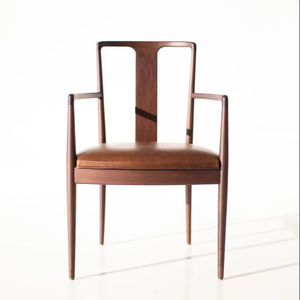 เก้าอี้รับประทานอาหารสถาปัตยกรรมที่มีพนักพิงที่ได้รับแรงบันดาลใจจากศิลปะที่ทันสมัยและเบาะที่นั่งที่หรูหราทำจากไม้คุณภาพสูง - Product Image 1