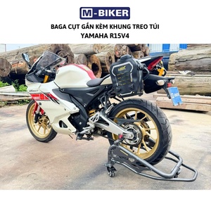 Porte-bagages arrière court en acier inoxydable R15V4 au design cyberpunk avec support de sacoche, ajustement personnalisé pour motos de rue - Product Image 6