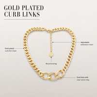 Collier ras du cou massif plaqué or avec maillons cubains incrustés pour femme - Vente en gros