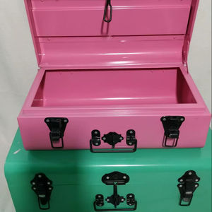 Ensemble de 2 coffres de rangement en métal antique - Product Image 1