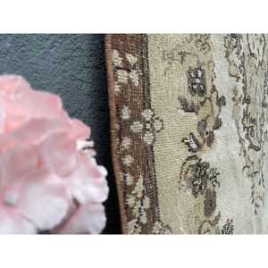 Turkish Area Rug 3.6x6.7 ft (110x204 cm), Vintage <b>Brown</b> Persian <b>Wool</b> Rug - Product Image 4