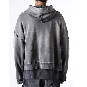 เสื้อฮู้ดดี้ผู้ชายแบบย้อมสีเอซิด สไตล์สตรีทแวร์ ลุคซีดจาง แบบสวมหัว มีบริการสกรีนโลโก้ตามสั่ง - Product Image 6