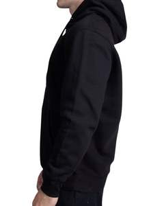 Sweat à capuche noir uni lourd personnalisé | Pull en molleton de coton de qualité supérieure avec poche kangourou OEM ODM personnalisé - Product Image 3