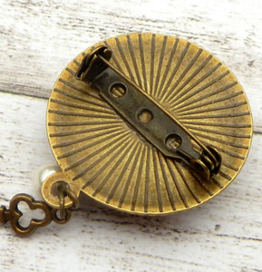 Handmade Creations <b>Compass</b> Brooch in Bronze Brown Anniversary Gift, Husband Gifts, Couples Gift, Christmas Gifts - Product Image 2