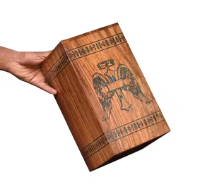 Exquisita urna de madera para mascotas, forma Rectangular, 200 pulgadas cúbicas, urnas de cremación de madera de mango, suministros funerarios a precios económicos - Product Image 1
